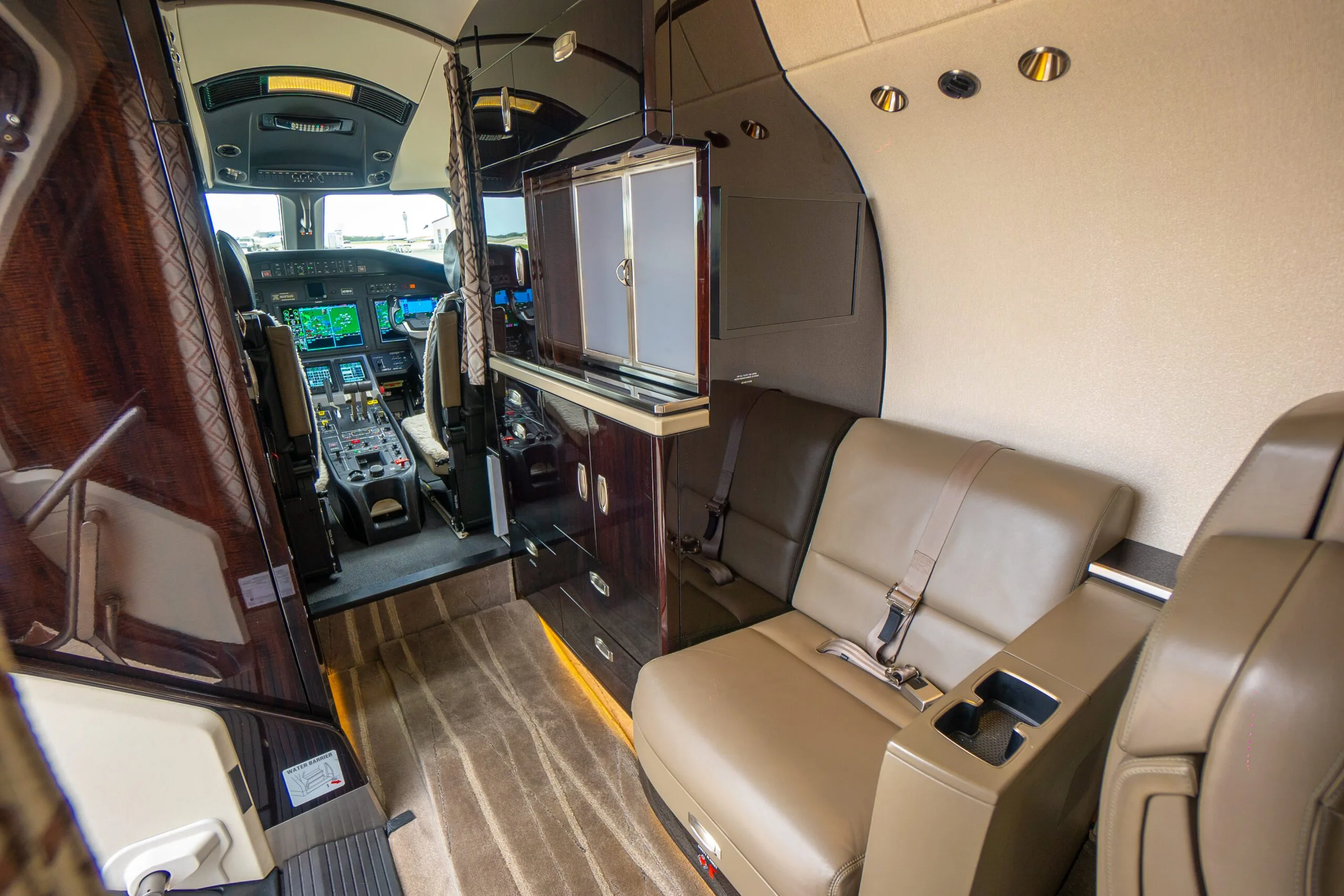 Cabin interior of a Cessna Citation Latitude.