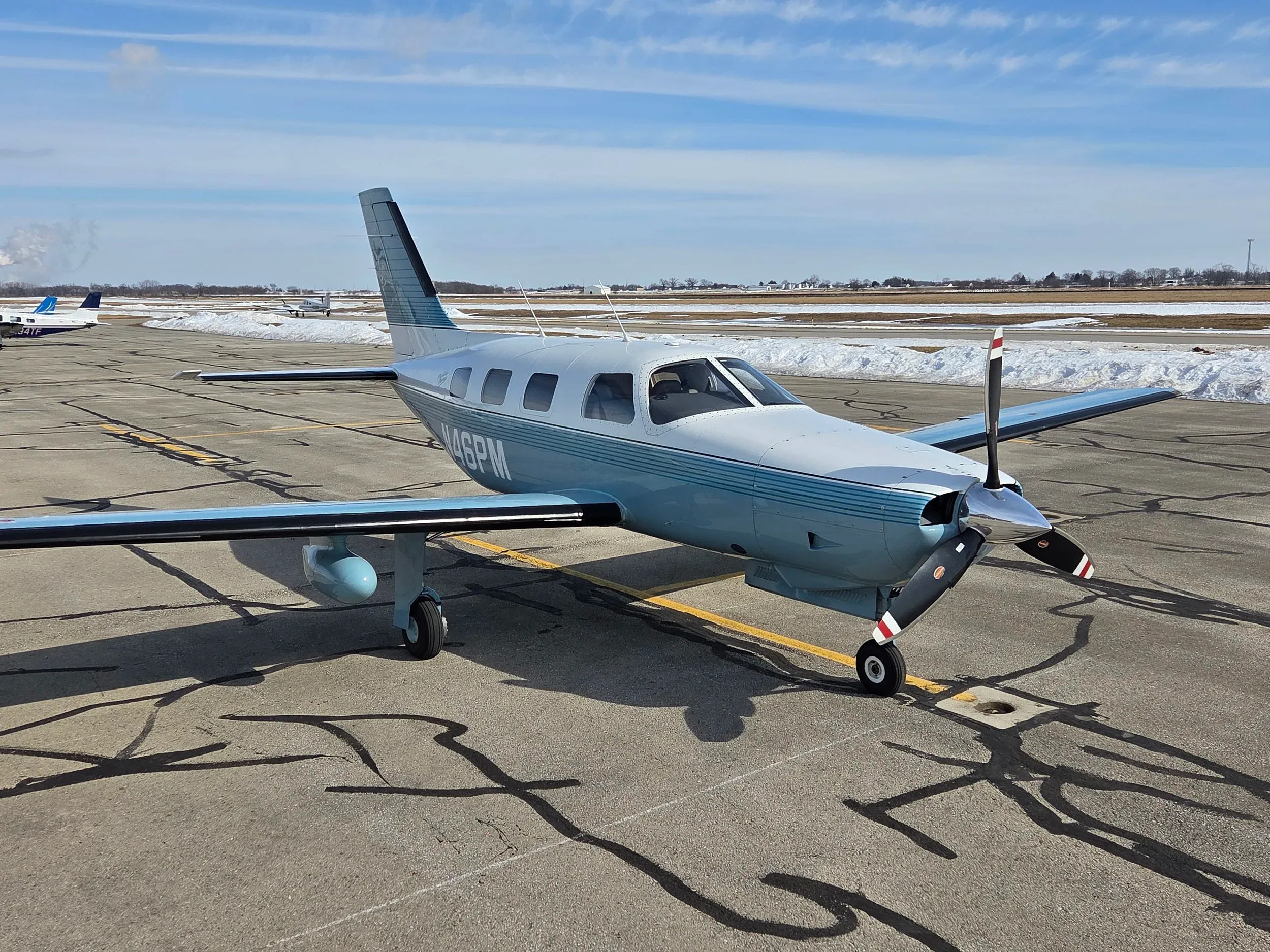 Marketing image of a 1989 Piper Malibu Mirage.