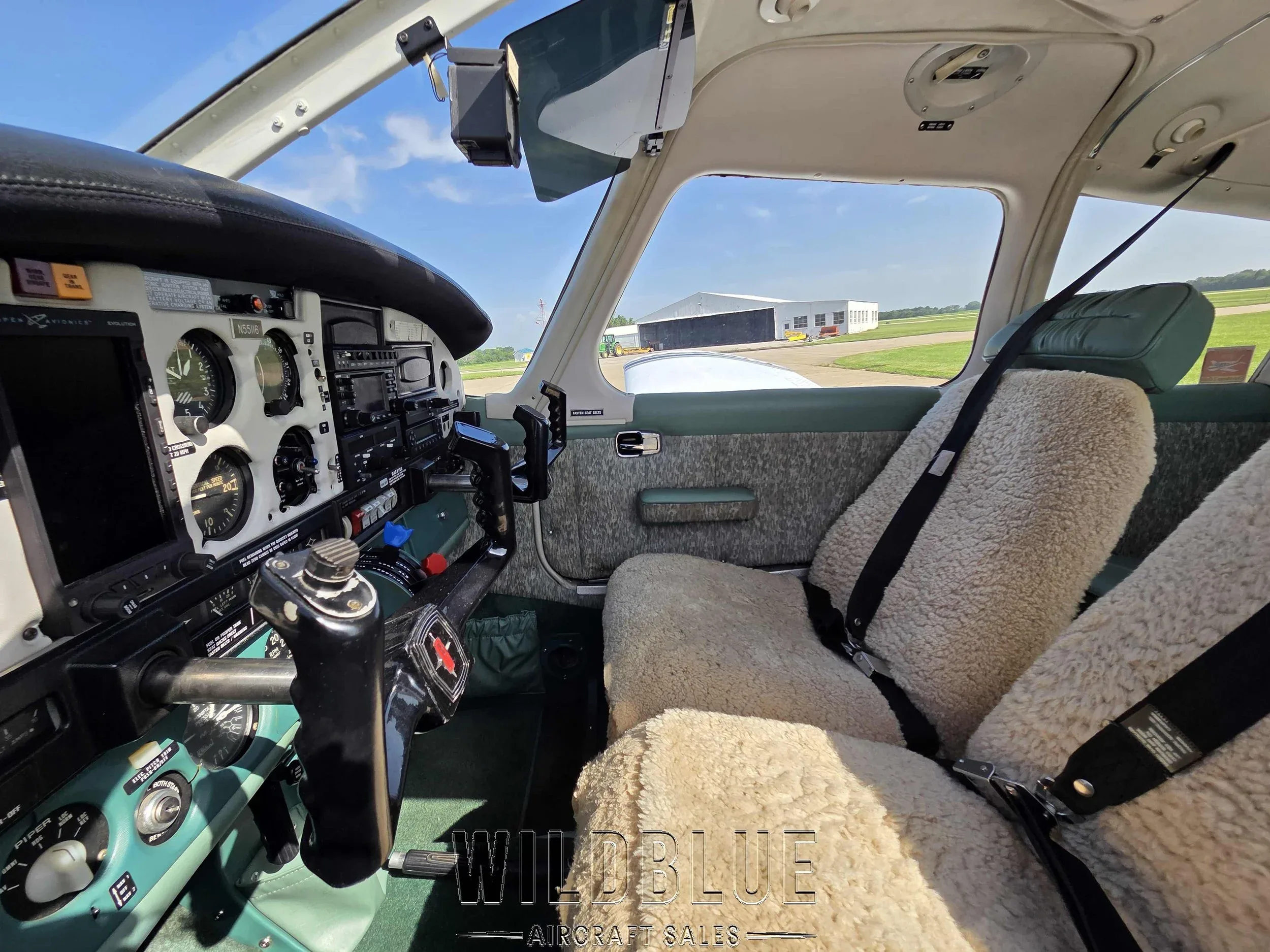 Cockpit and instrument panel of a 1973 Piper Arrow II.
