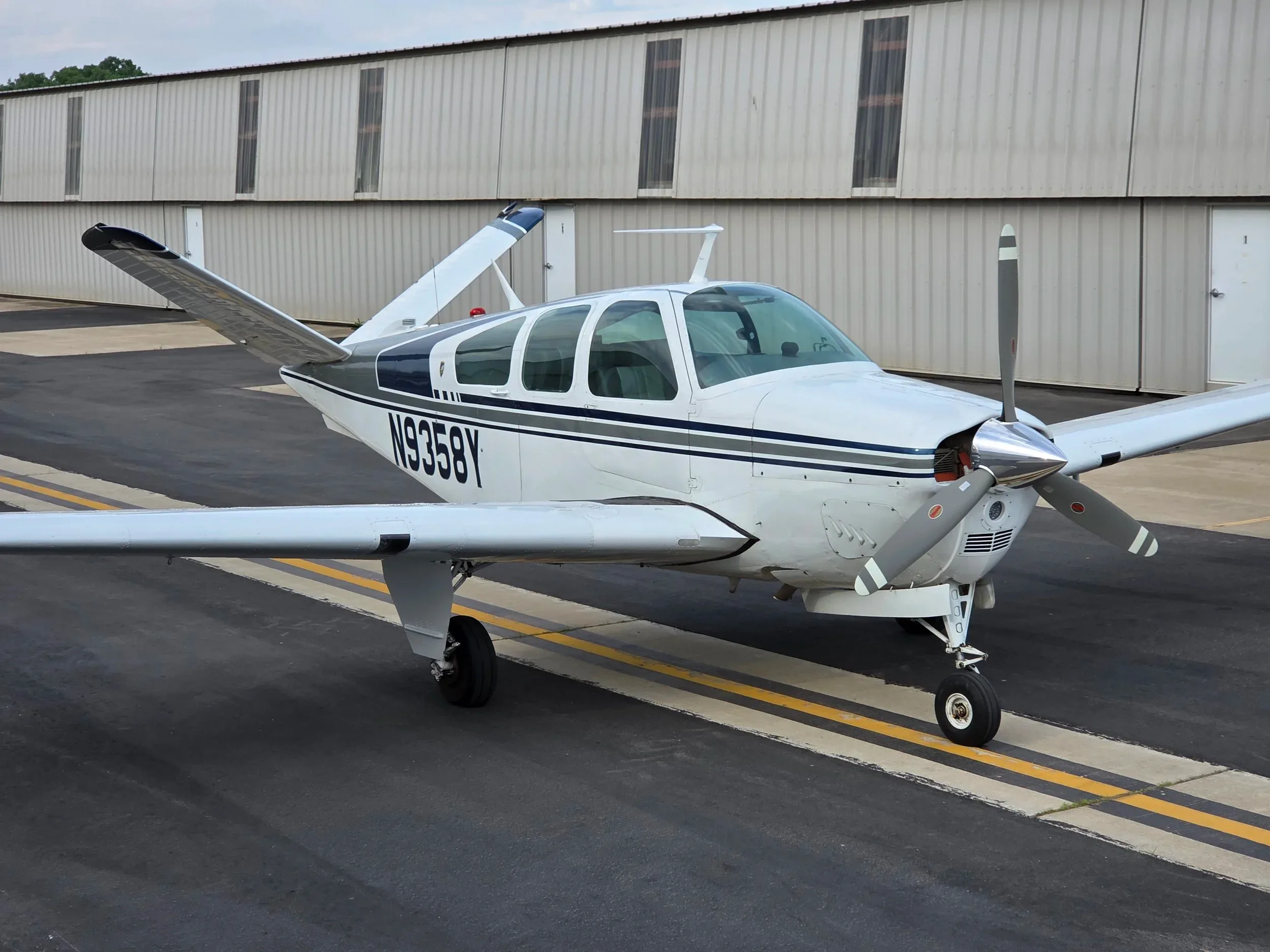 Exterior view of a 1960 Beech M35 Bonanza.