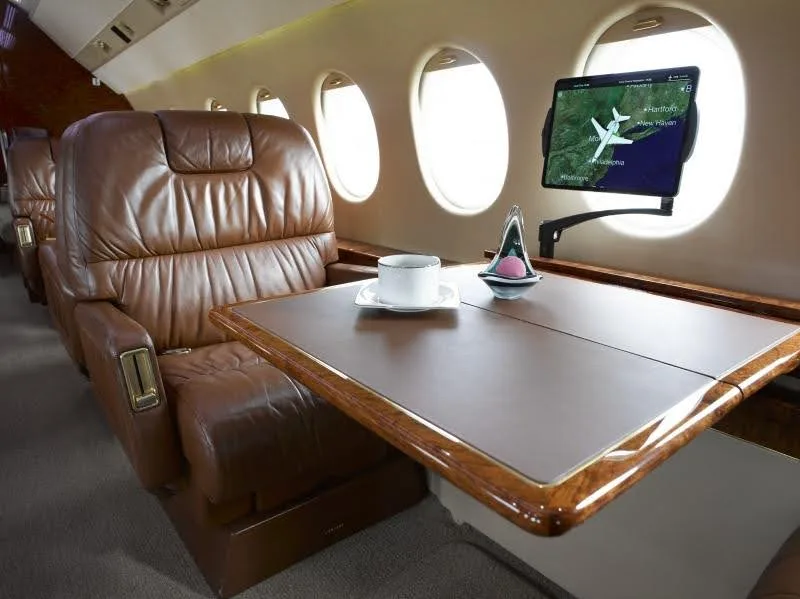Cabin interior of a 1999 Dassault Falcon 900EX Sn 41.