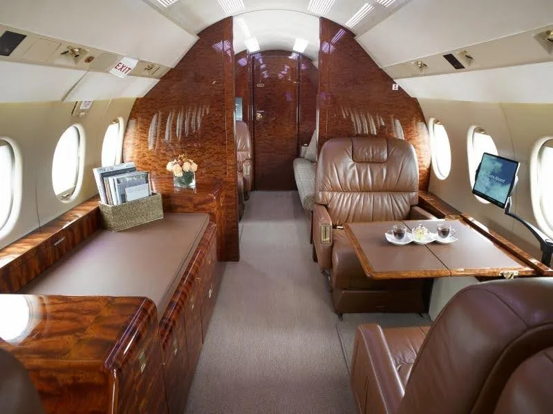 Cabin interior of a 1999 Dassault Falcon 900EX Sn 41.