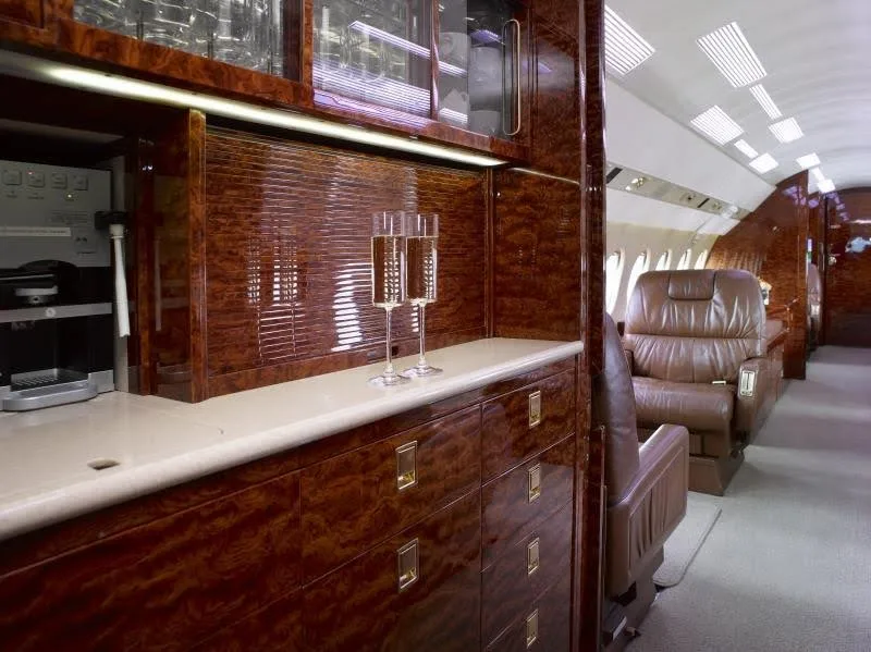 Cabin interior of a 1999 Dassault Falcon 900EX Sn 41.