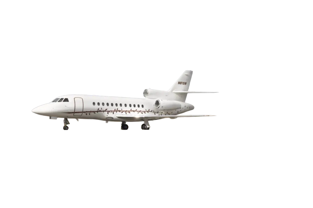 Marketing image of a 1999 Dassault Falcon 900EX Sn 41.