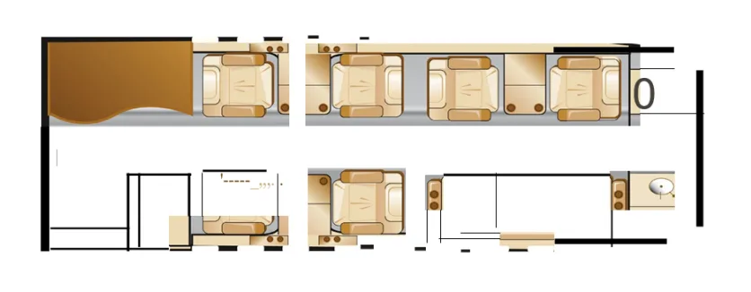 Cabin interior of a 2003 Gulfstream G200 SN 089.