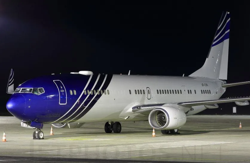 Exterior view of a 2008 Boeing BBJ3 37560 YH301.