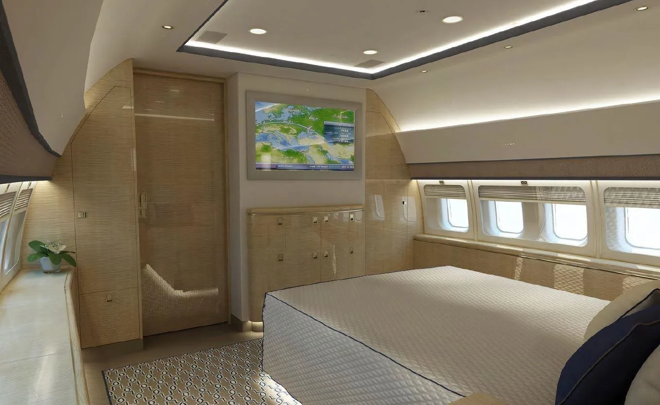 Cabin interior of a 2008 Boeing BBJ3 37560 YH301.