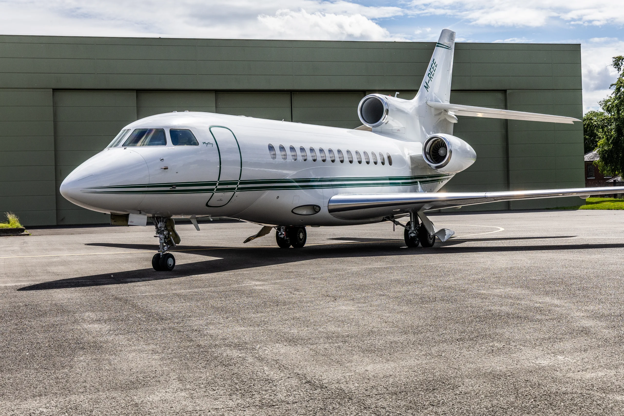 Marketing image of a 2008 Dassault Falcon 7X-8.