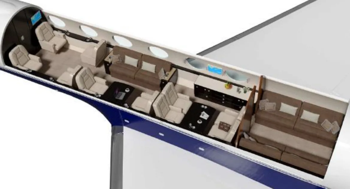Cabin interior of a 2009 Gulfstream G550 SN 5233.