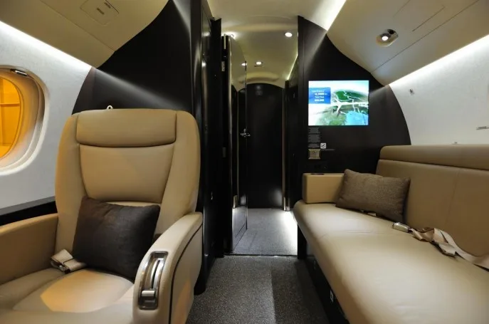 Cabin interior of a 2011 Dassault Falcon 7X SN 132.