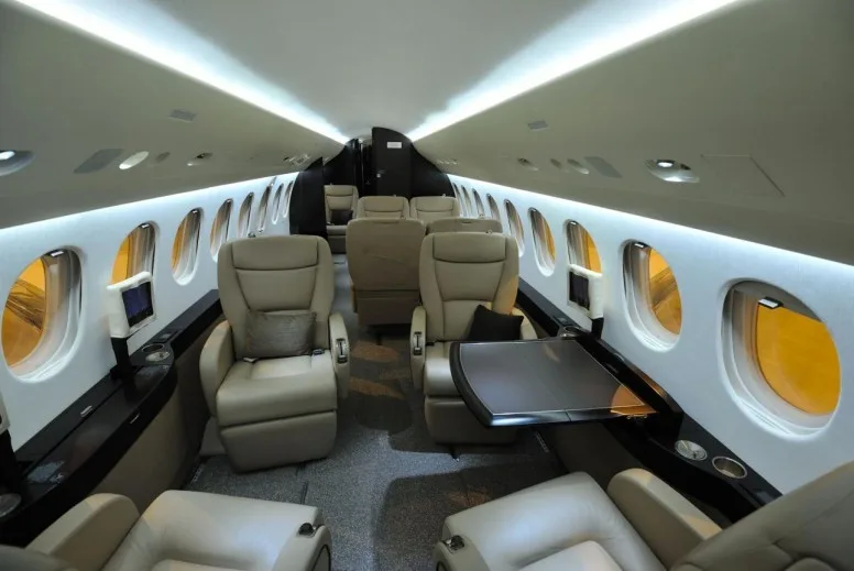 Cabin interior of a 2011 Dassault Falcon 7X SN 132.