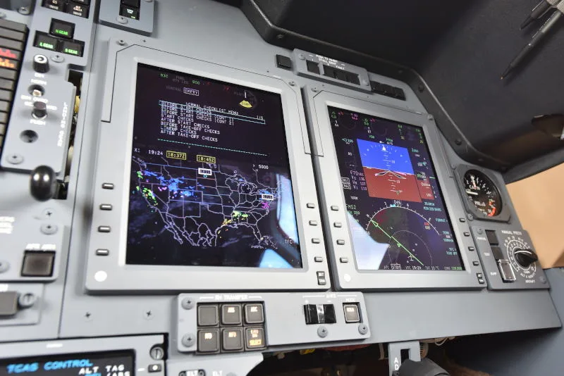 Avionics suite of a 2012 Hawker 900XP.