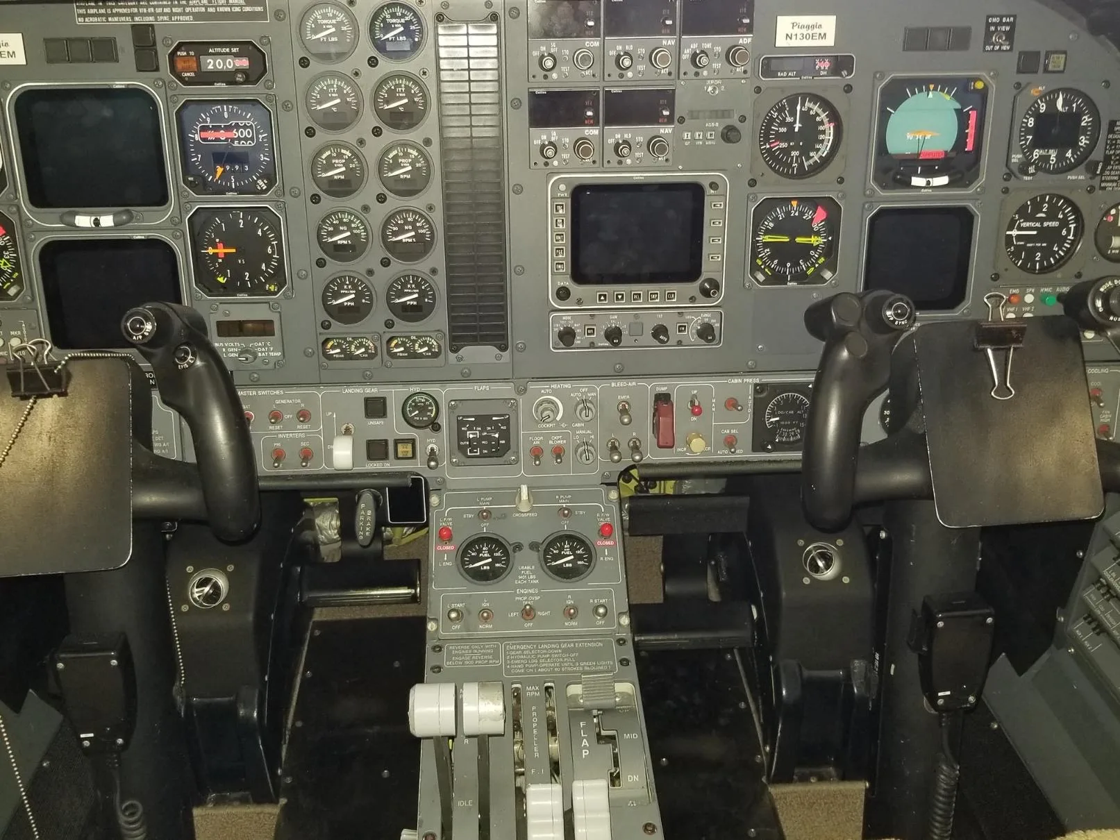 Cockpit and instrument panel of a 2018 Gulfstream G650ER.