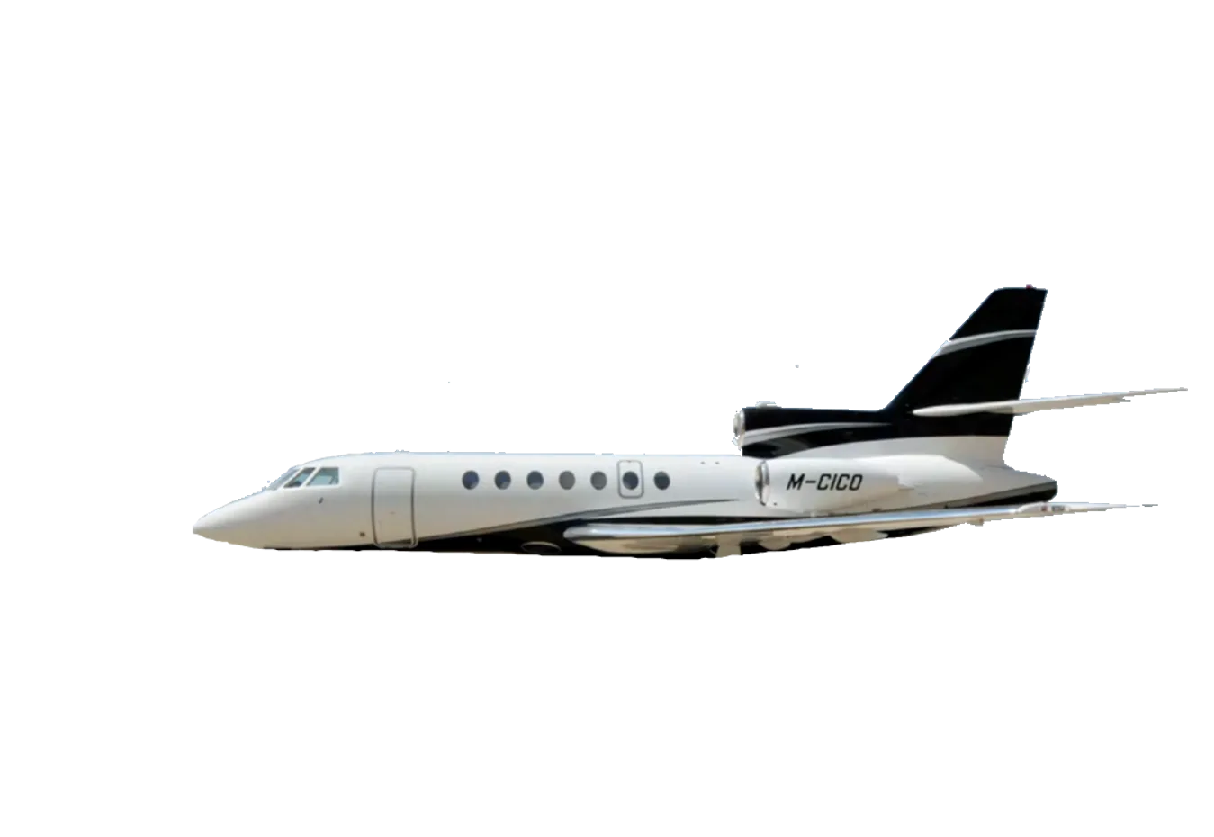 Marketing image of a 2006 Dassault Falcon 50EX SN 345.