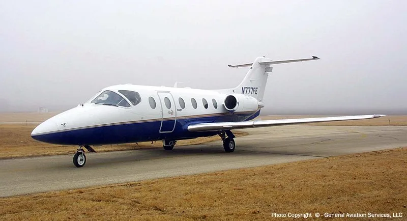 Exterior view of a 1986 Beechjet 400.