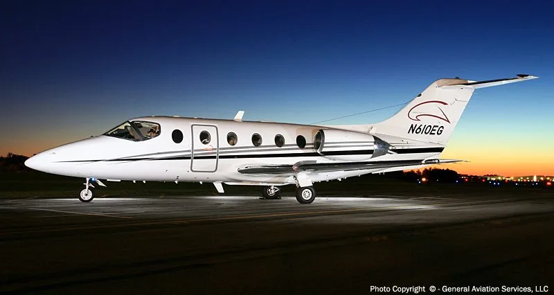 Exterior view of a 1990 Beechjet 400A.