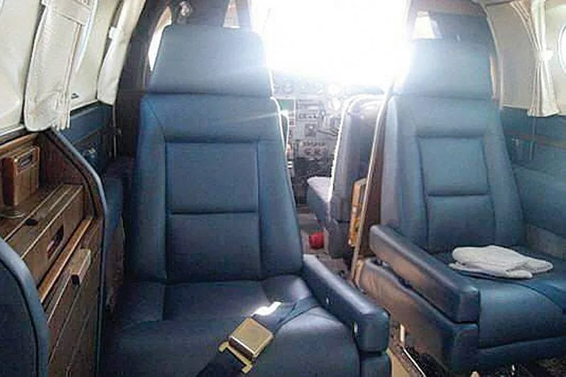 Cabin interior of a 1976 Cessna 421C.