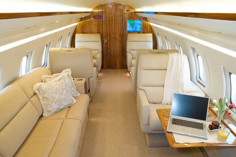 Cabin interior of a 1983 Bombardier CL-601-1A.