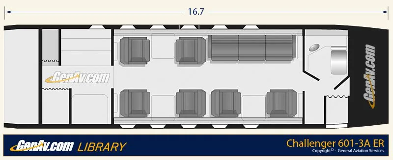 Specification or layout diagram for a 1983 Bombardier CL601-3A ER.