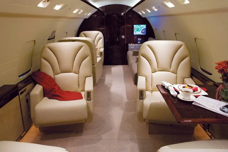 Cabin interior of a 1983 Bombardier CL601-3A ER.
