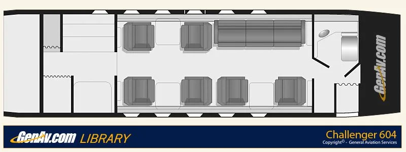 Specification or layout diagram for a 1996 Bombardier CL604.