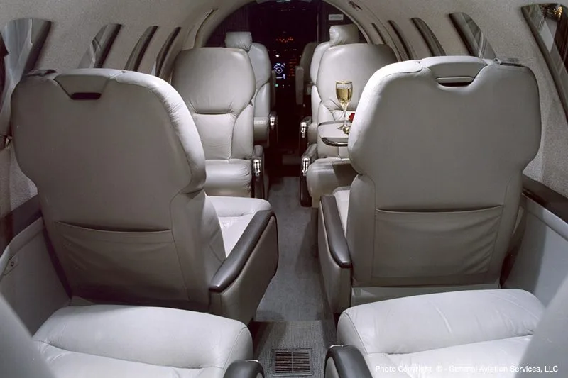 Cabin interior of a 1997 Cessna Bravo.