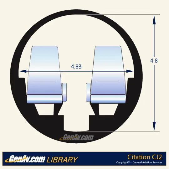 Specification or layout diagram for a 2000 Cessna CJ2.