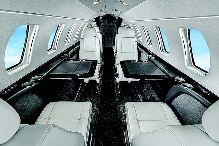 Cabin interior of a Cessna Citation CJ3+ – 525B-0652.