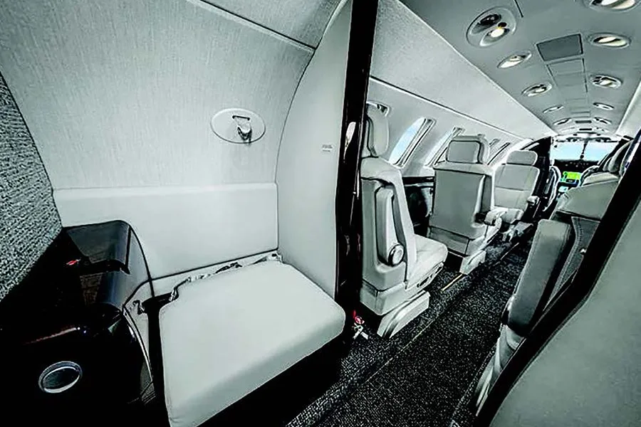 Cabin interior of a Cessna Citation CJ3+ – 525B-0652.