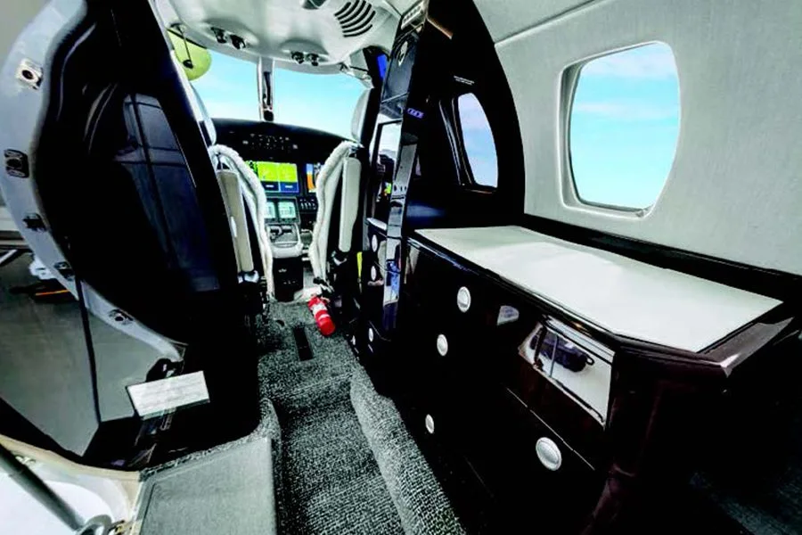 Cabin interior of a Cessna Citation CJ3+ – 525B-0652.
