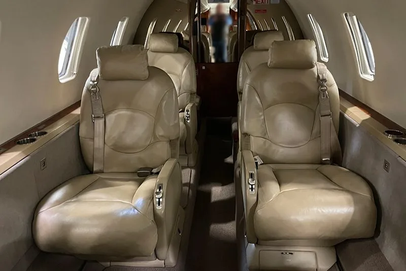 Cabin interior of a Honeywell RE100 (XL).