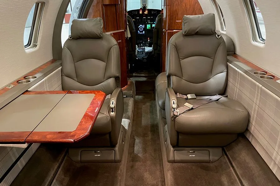 Cabin interior of a Cessna Citation Excel – 5182.