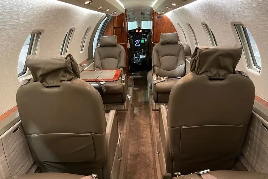 Cabin interior of a Cessna Citation Excel – 5182.