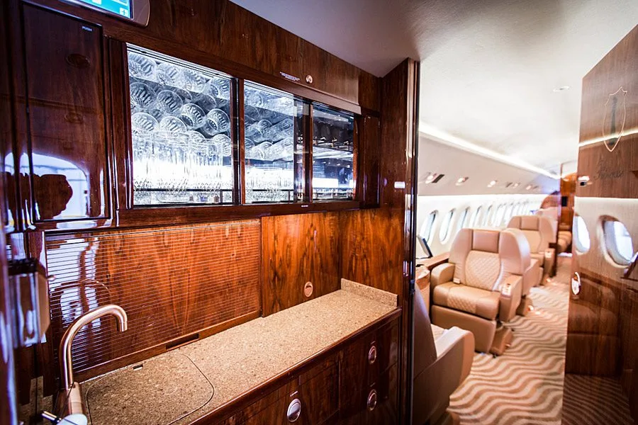 Cabin interior of a Dassault Falcon 900B-0111.