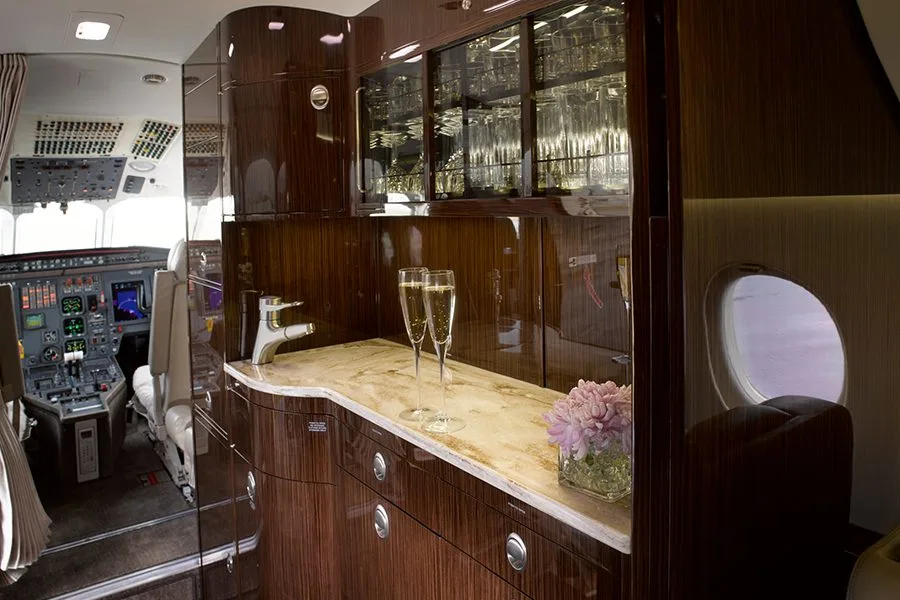 Cabin interior of a 2000 Dassault Falcon 2000 – 0073.