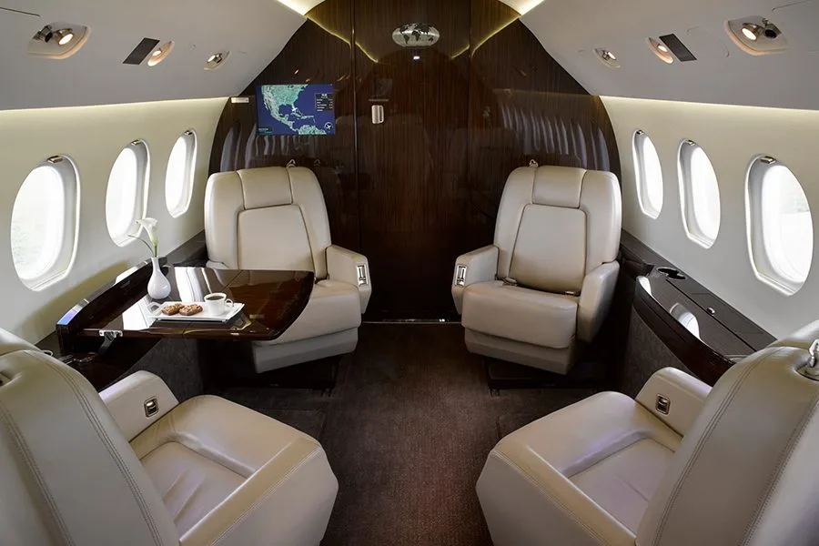 Cabin interior of a 2000 Dassault Falcon 2000 – 0073.