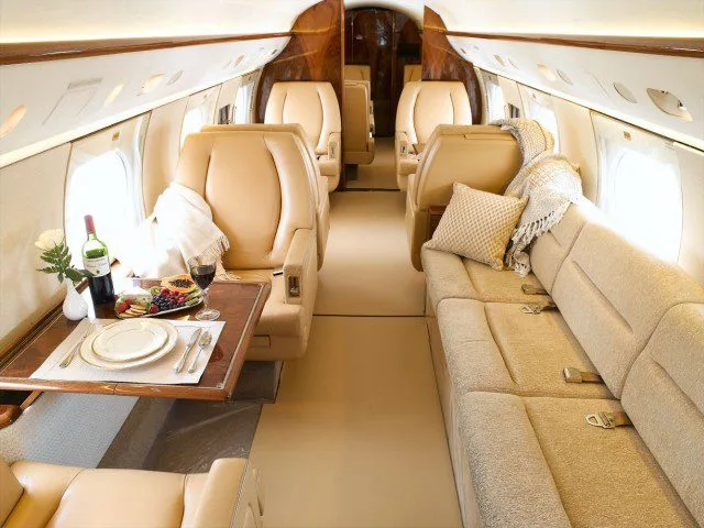 Cabin interior of a 1986 Gulfstream IV.