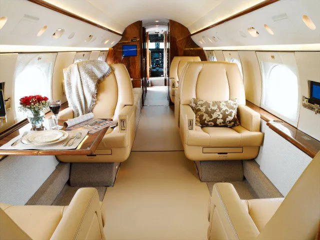 Cabin interior of a 1986 Gulfstream IV.