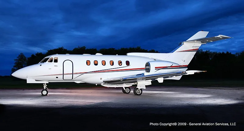 Exterior view of a 1977 Hawker 700A.