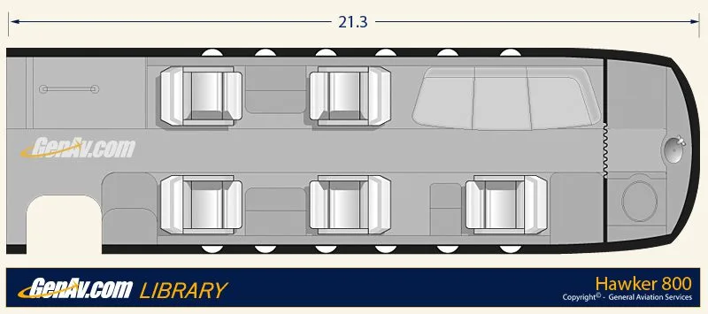 Specification or layout diagram for a 1984 Hawker 800A.