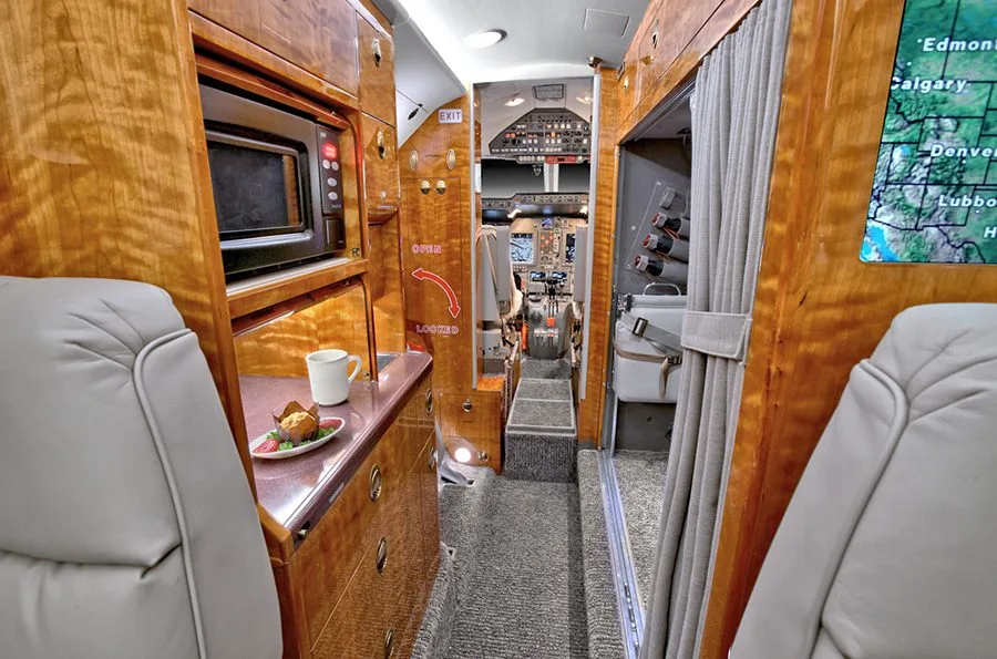 Cabin interior of a Hawker 900XP –.