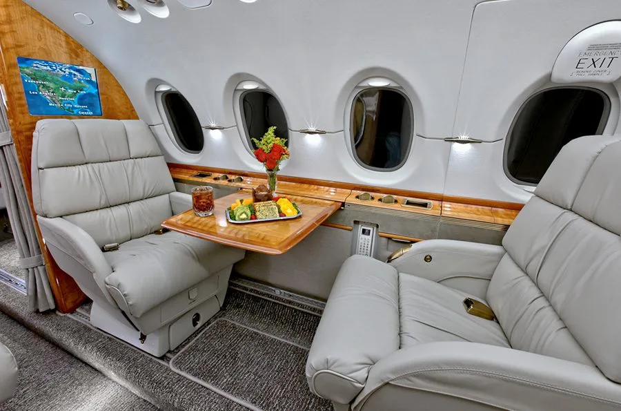 Cabin interior of a Hawker 900XP –.