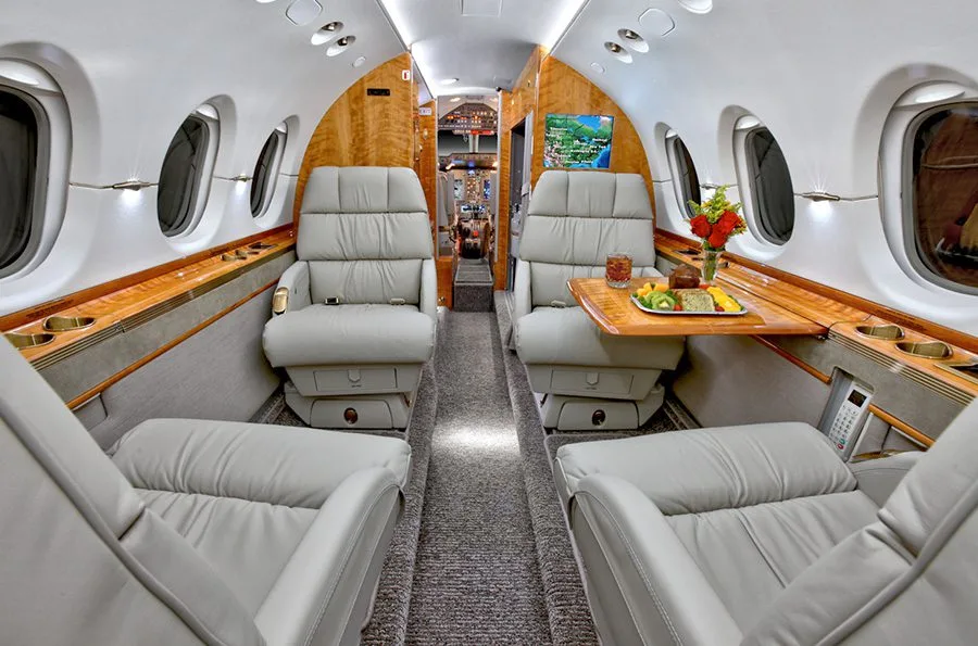 Cabin interior of a Hawker 900XP –.