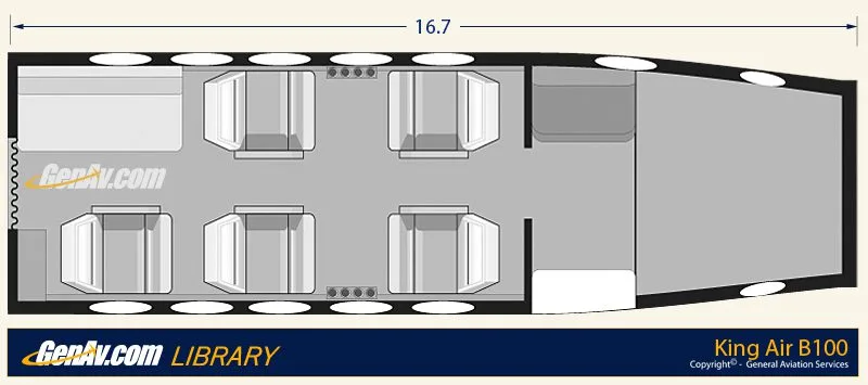 Specification or layout diagram for a 1976 Beechcraft B100.