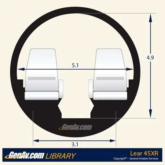 Specification or layout diagram for a 2003 Lear 45XR.