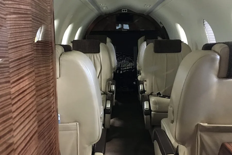 Cabin interior of a 2008 Pilatus.