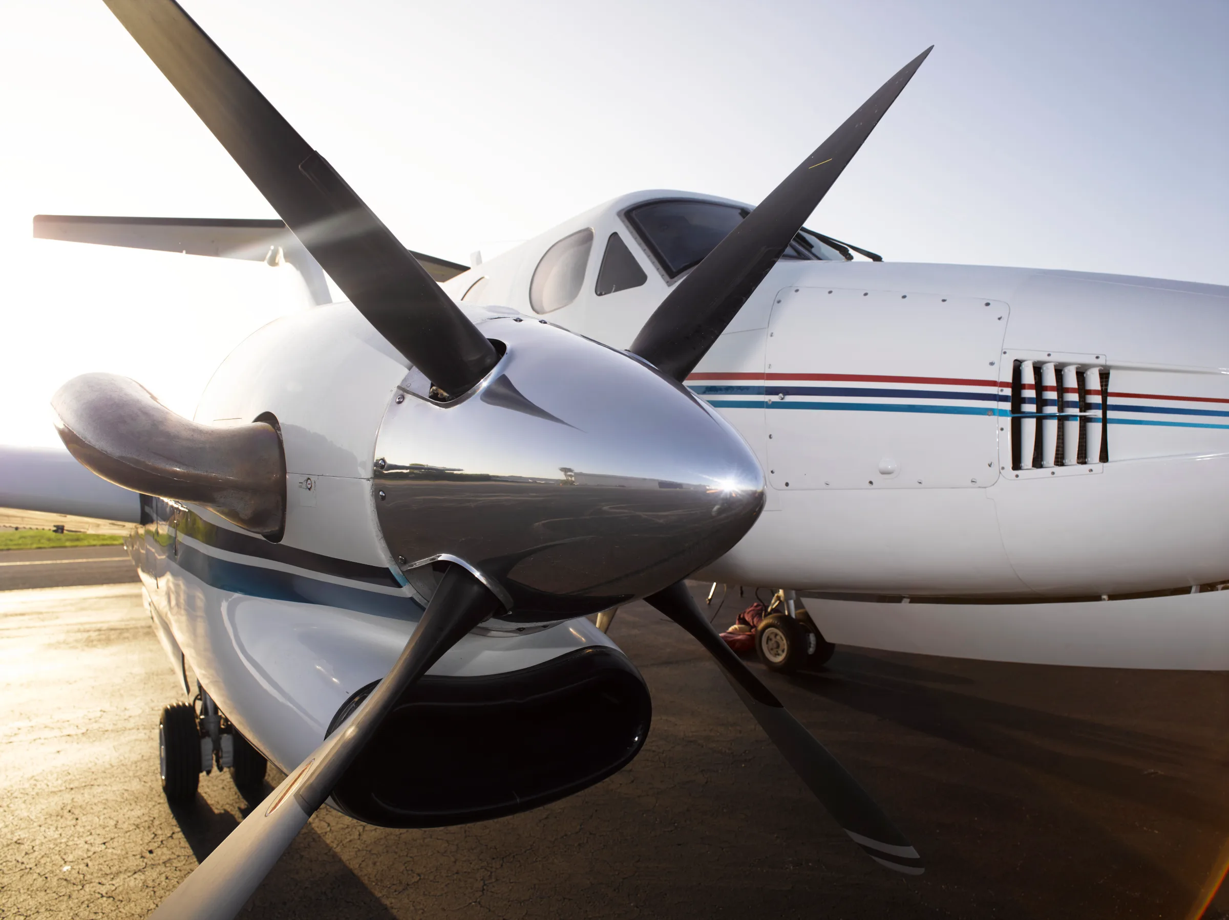 Exterior view of a 1983 Beechcraft King Air F90.