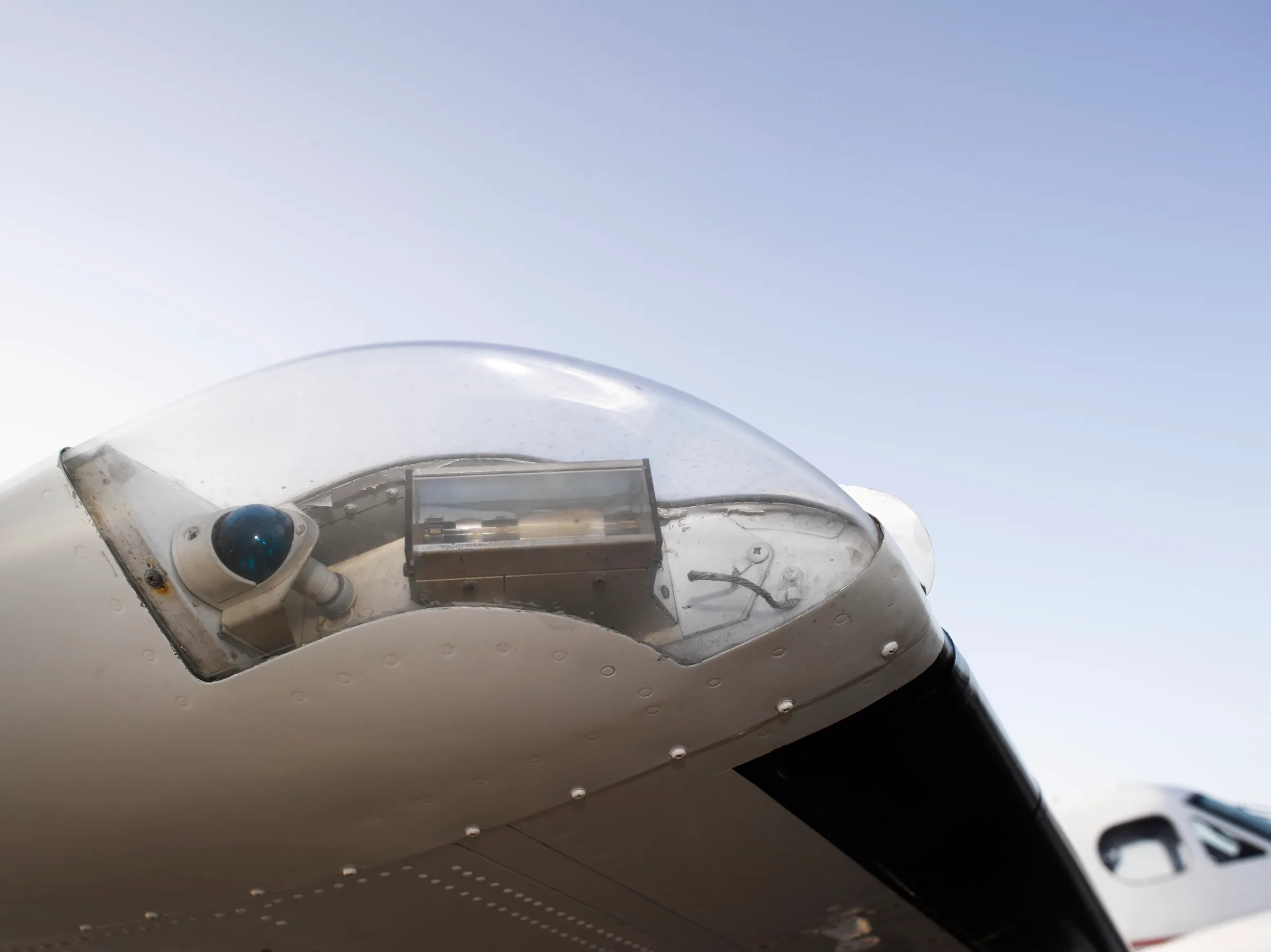 Engine detail of a 1983 Beechcraft King Air F90.