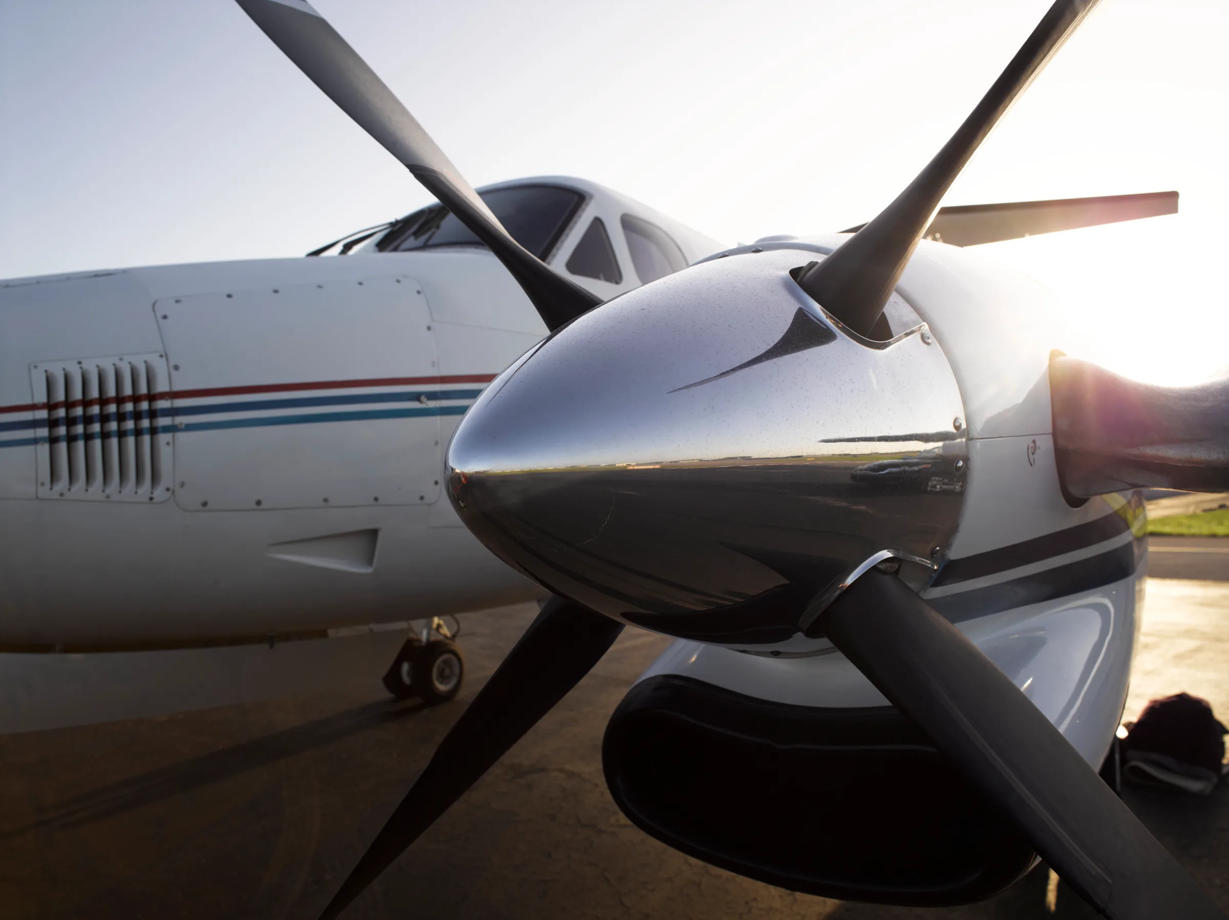 Exterior view of a 1983 Beechcraft King Air F90.