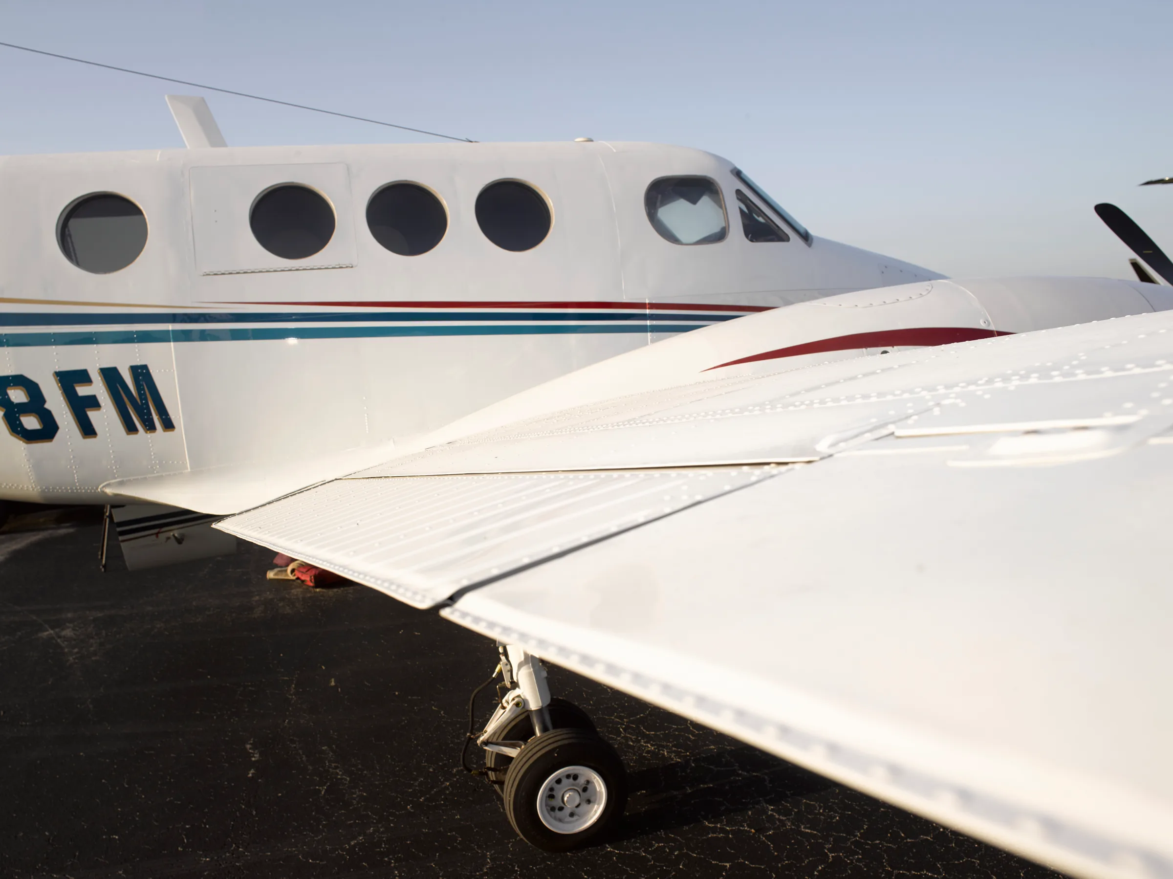 Exterior view of a 1983 Beechcraft King Air F90.